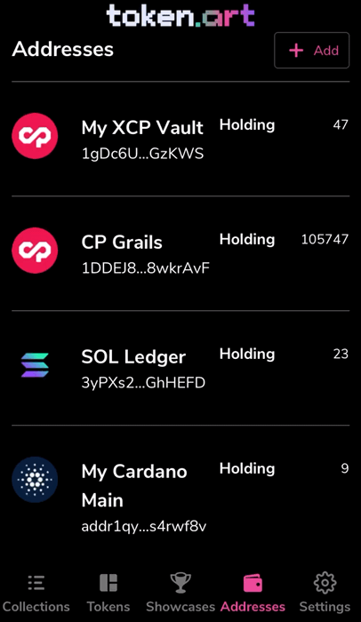 token.art add address screen